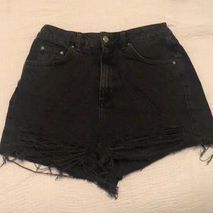 MOVING SALE Black distressed jean shorts